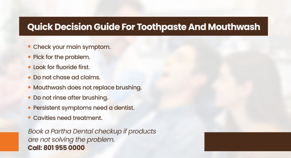 How to Choose the Best Toothpaste or Mouthwash to Use 2 quick decision guide for toothpaste and mouthwash